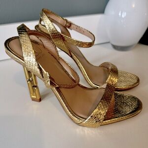 Jlo Jennifer Lopez Women’s Sandals Gold Metalic 6m-6.5 Size:6M like New✨